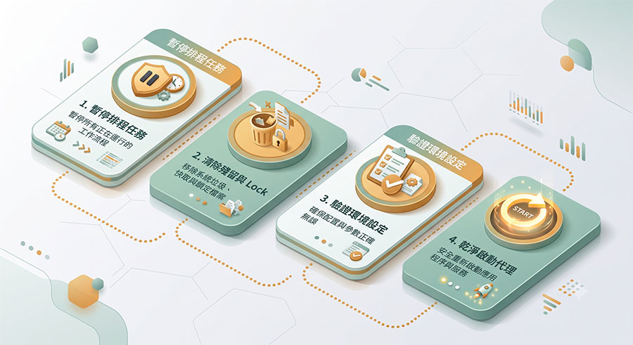 OpenClaw 代理 4 步驟標準清理流程：停任務、清暫存、驗設定、乾淨重啟