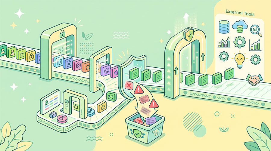 OpenClaw 自動化流程中最小必要資料過濾與敏感個資遮罩架構圖