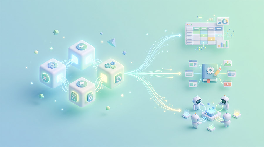 OpenClaw 輸出資料流架構圖：四個核心欄位分流至資料庫與自動化系統