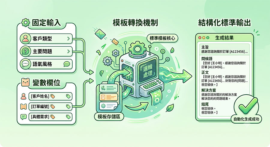PI agent 標準回覆自動化工作流拆解圖